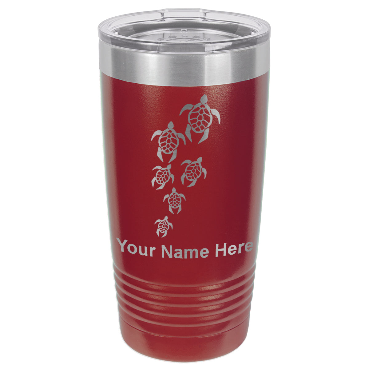 20oz Vacuum Insulated Tumbler Mug, Sea Turtle Family, Personalized Engraving Included