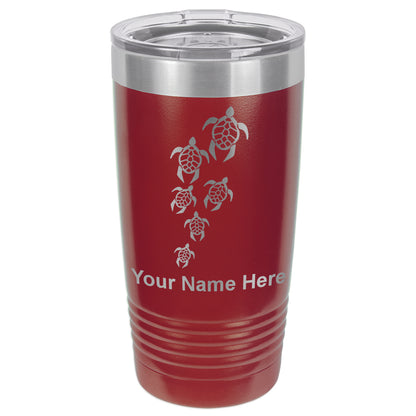 20oz Vacuum Insulated Tumbler Mug, Sea Turtle Family, Personalized Engraving Included