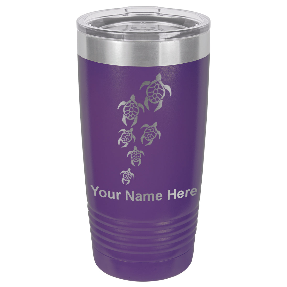 20oz Vacuum Insulated Tumbler Mug, Sea Turtle Family, Personalized Engraving Included