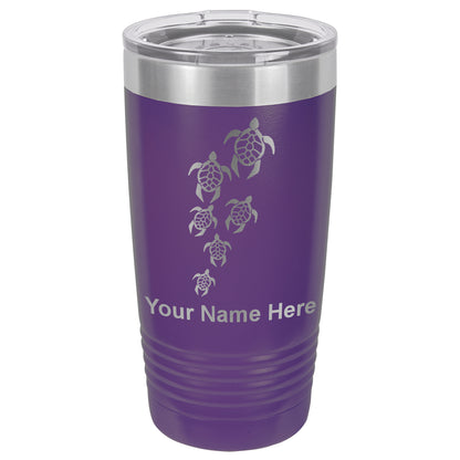 20oz Vacuum Insulated Tumbler Mug, Sea Turtle Family, Personalized Engraving Included