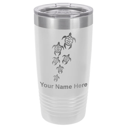 20oz Vacuum Insulated Tumbler Mug, Sea Turtle Family, Personalized Engraving Included