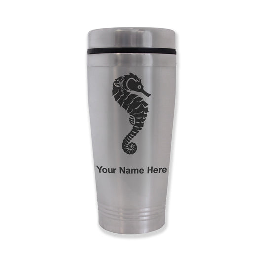 Commuter Travel Mug, Seahorse, Personalized Engraving Included