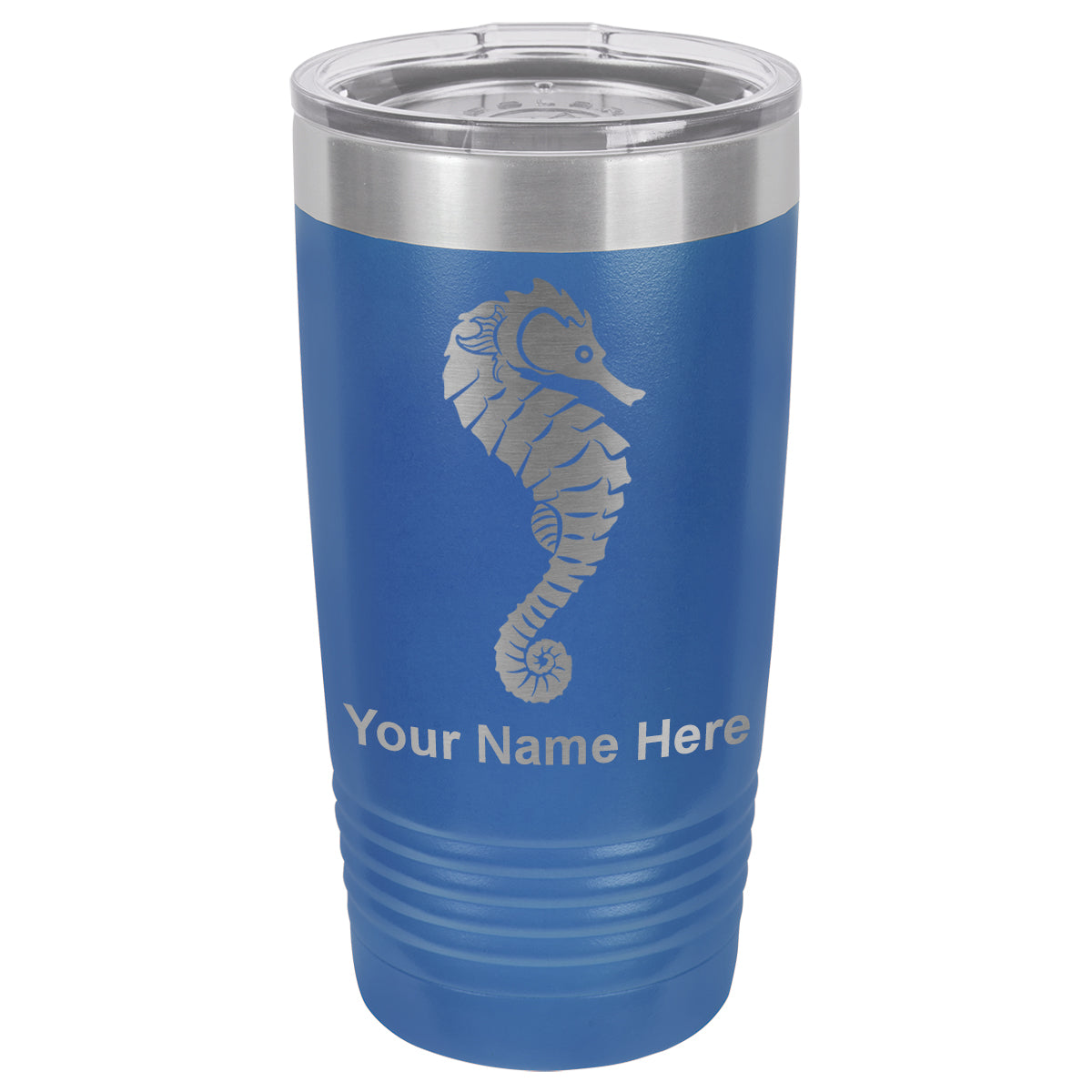 20oz Vacuum Insulated Tumbler Mug, Seahorse, Personalized Engraving Included