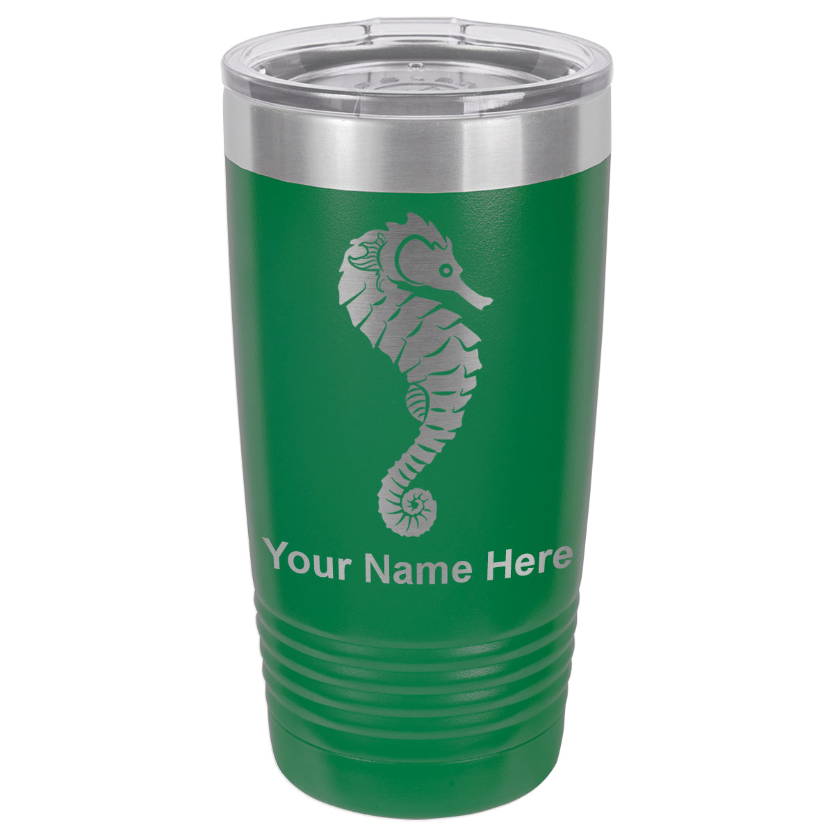 20oz Vacuum Insulated Tumbler Mug, Seahorse, Personalized Engraving Included