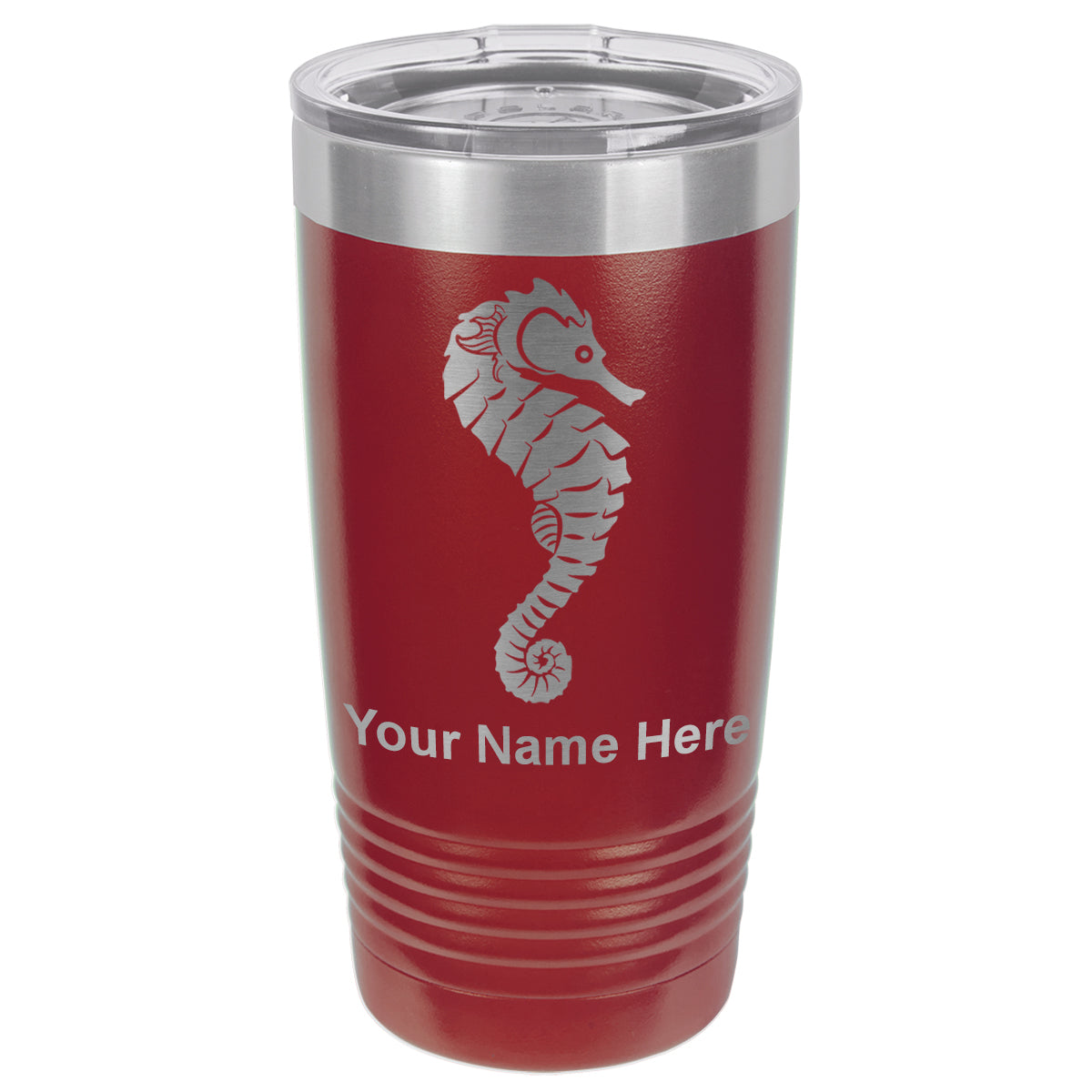 20oz Vacuum Insulated Tumbler Mug, Seahorse, Personalized Engraving Included