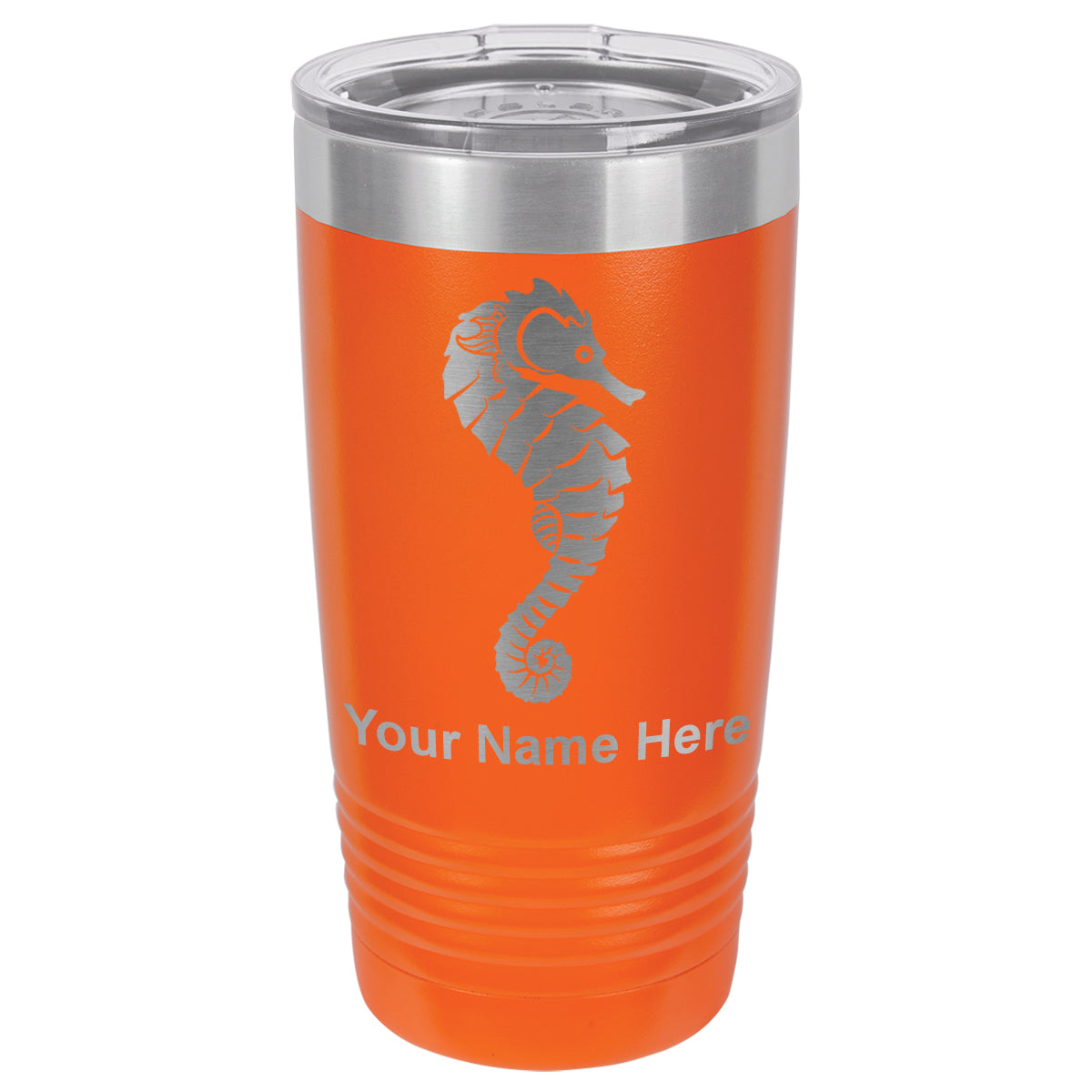 20oz Vacuum Insulated Tumbler Mug, Seahorse, Personalized Engraving Included