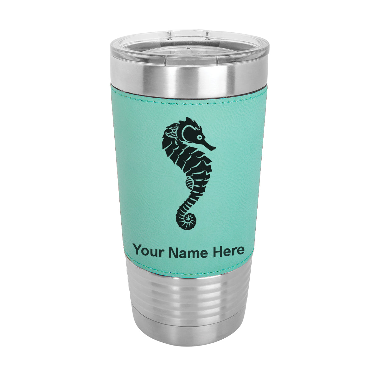 20oz Faux Leather Tumbler Mug, Sign Language I Love You, Personalized Engraving Included - LaserGram Custom Engraved Gifts