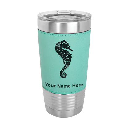 20oz Faux Leather Tumbler Mug, Sign Language I Love You, Personalized Engraving Included - LaserGram Custom Engraved Gifts