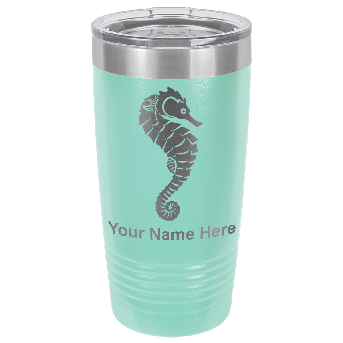 20oz Vacuum Insulated Tumbler Mug, Seahorse, Personalized Engraving Included