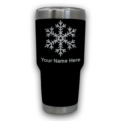 LaserGram 30oz Tumbler Mug, Snowflake, Personalized Engraving Included