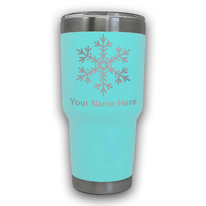 LaserGram 30oz Tumbler Mug, Snowflake, Personalized Engraving Included