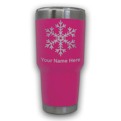 LaserGram 30oz Tumbler Mug, Snowflake, Personalized Engraving Included