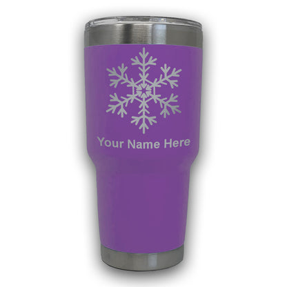 LaserGram 30oz Tumbler Mug, Snowflake, Personalized Engraving Included
