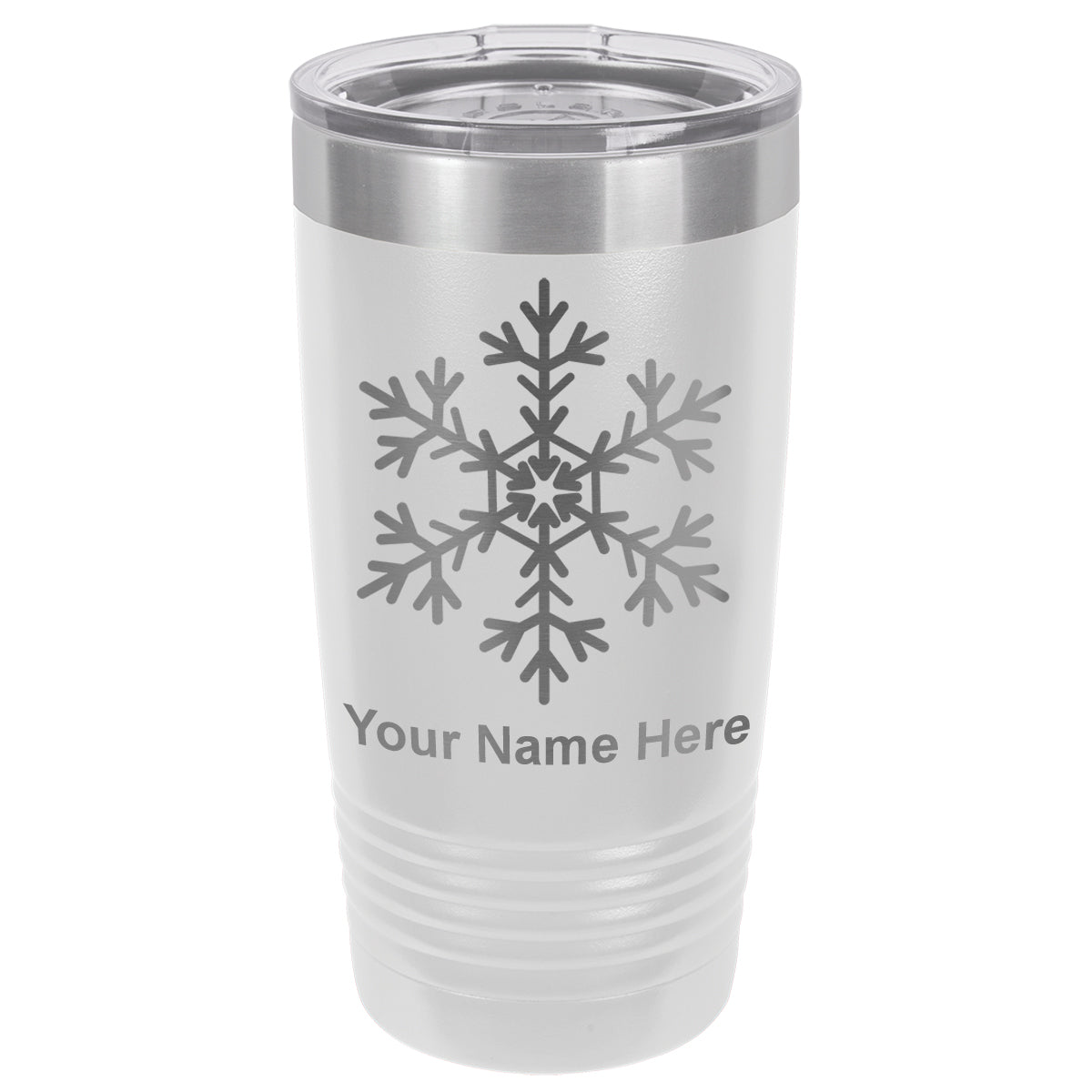 20oz Vacuum Insulated Tumbler Mug, Snowflake, Personalized Engraving Included