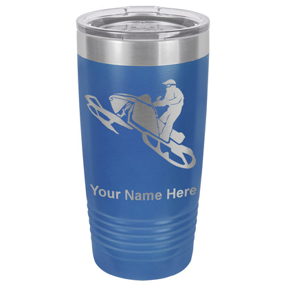 20oz Vacuum Insulated Tumbler Mug, Snowmobile, Personalized Engraving Included