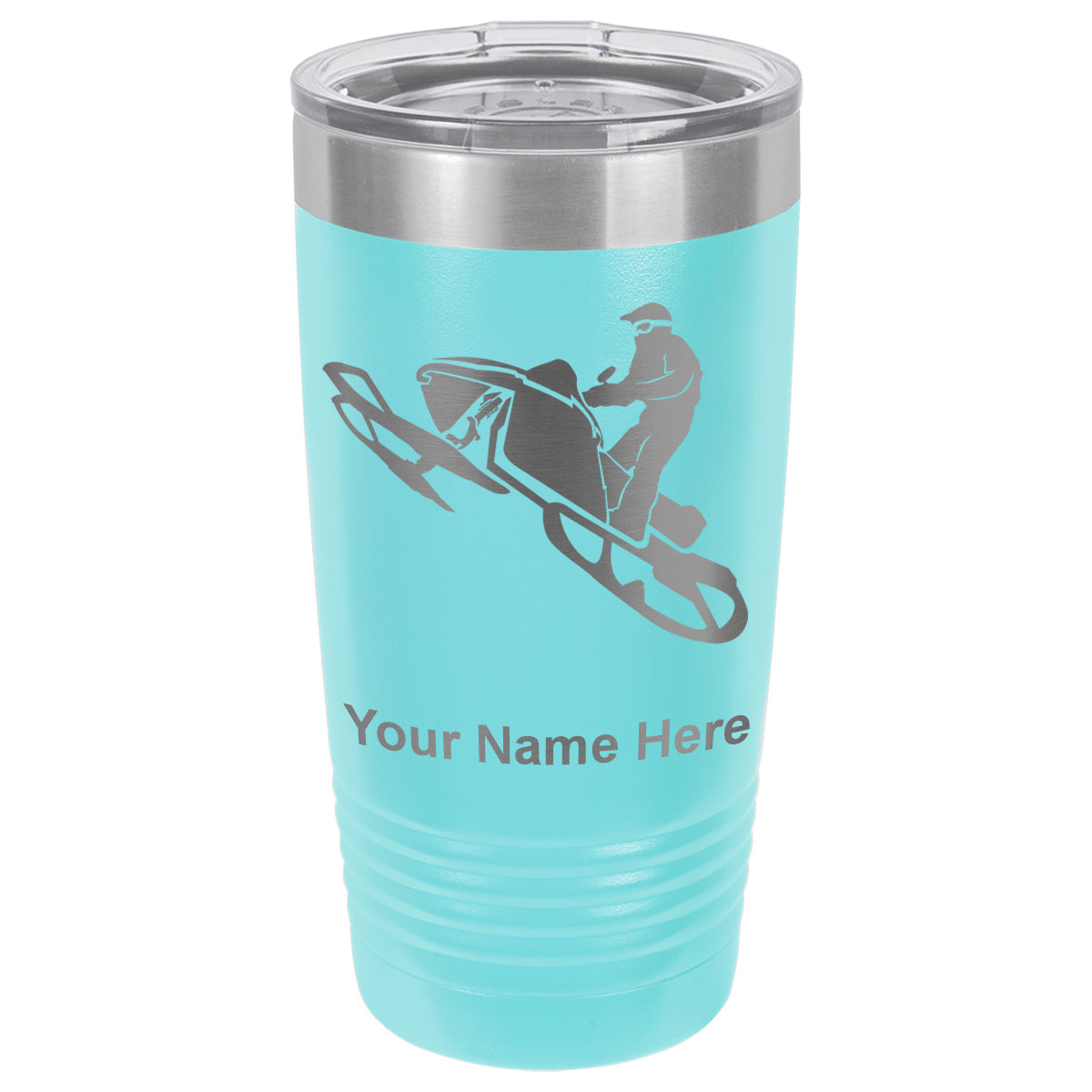 20oz Vacuum Insulated Tumbler Mug, Snowmobile, Personalized Engraving Included
