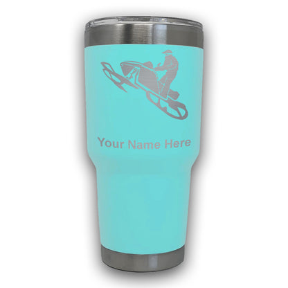 LaserGram 30oz Tumbler Mug, Snowmobile, Personalized Engraving Included