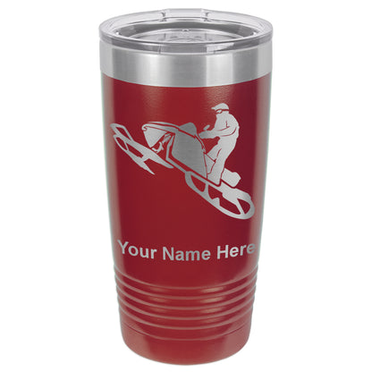 20oz Vacuum Insulated Tumbler Mug, Snowmobile, Personalized Engraving Included