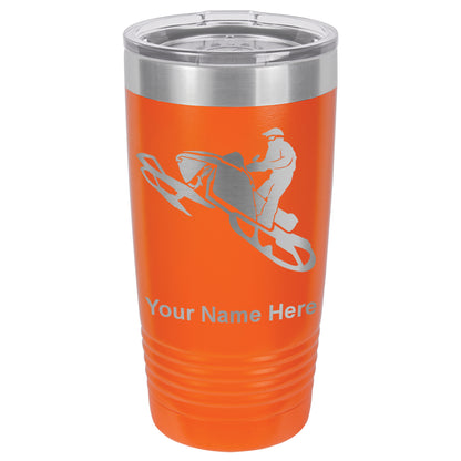 20oz Vacuum Insulated Tumbler Mug, Snowmobile, Personalized Engraving Included