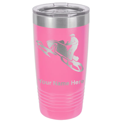 20oz Vacuum Insulated Tumbler Mug, Snowmobile, Personalized Engraving Included