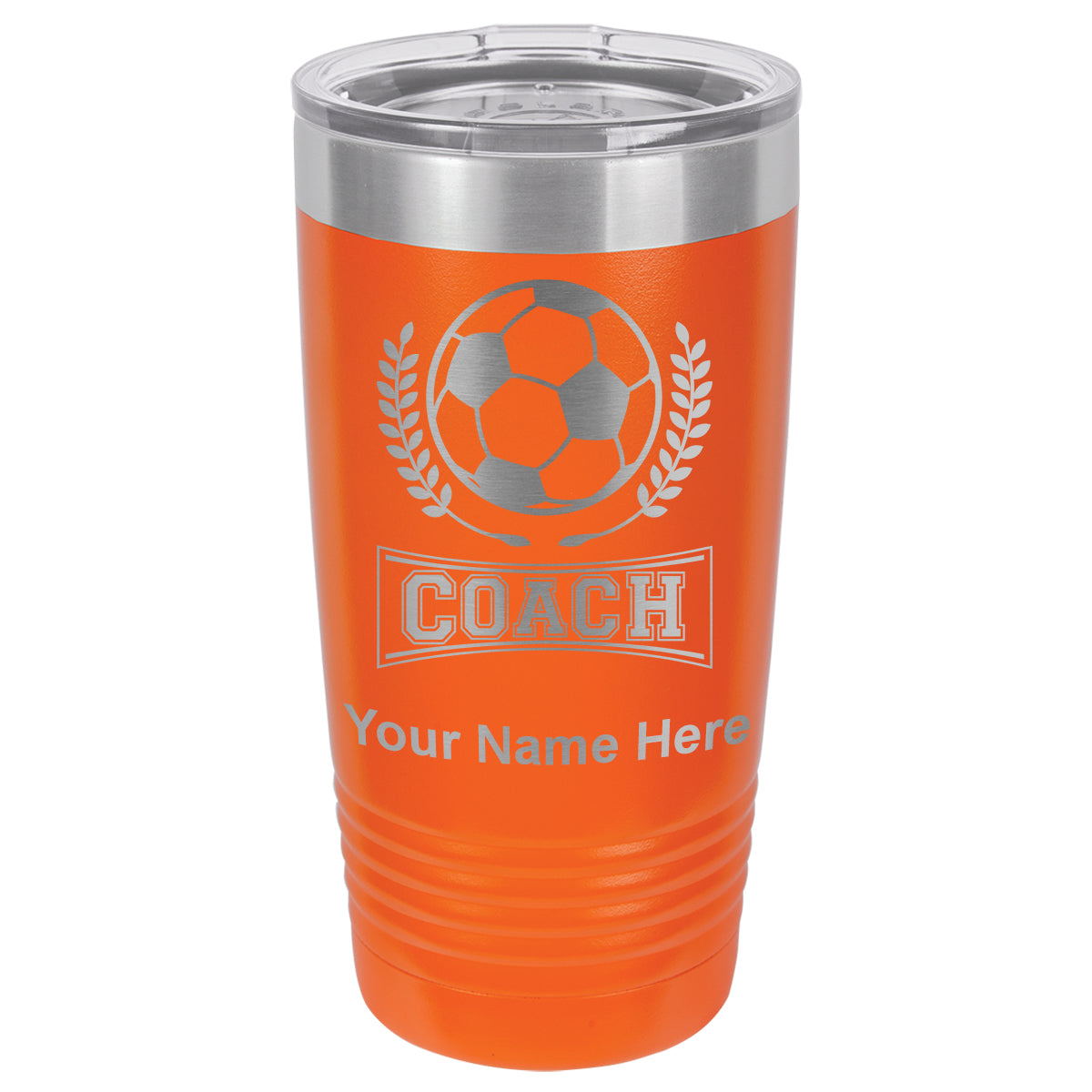 20oz Vacuum Insulated Tumbler Mug, Soccer Coach, Personalized Engraving Included