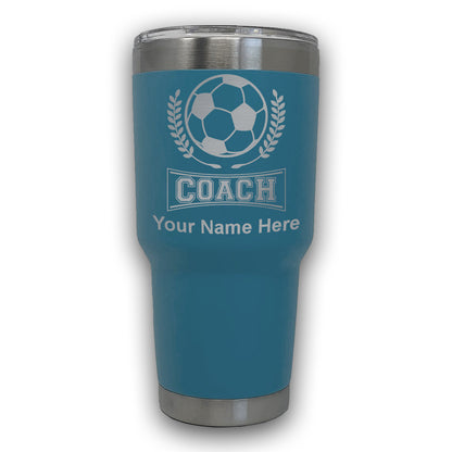LaserGram 30oz Tumbler Mug, Soccer Coach, Personalized Engraving Included