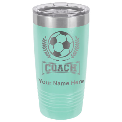 20oz Vacuum Insulated Tumbler Mug, Soccer Coach, Personalized Engraving Included