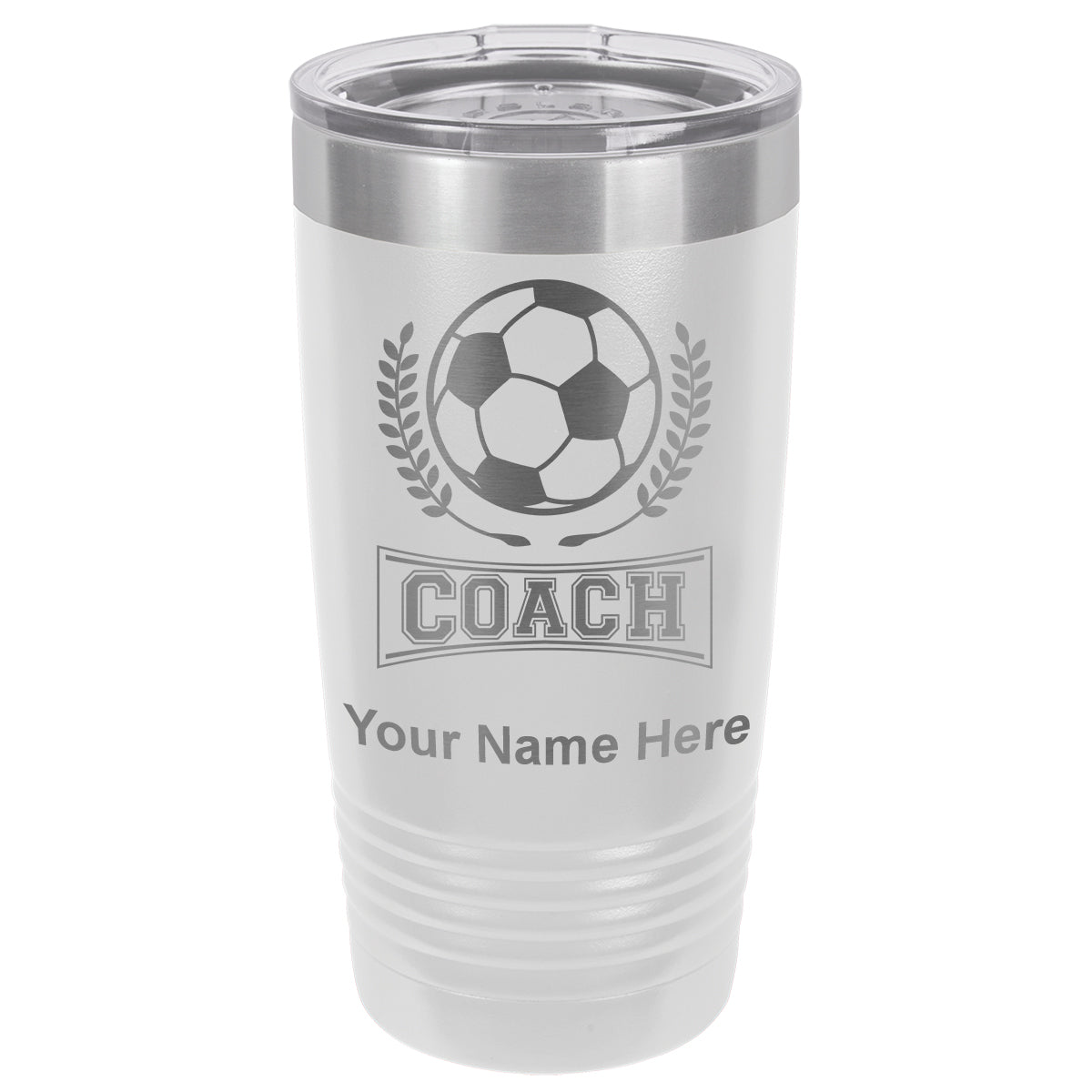 20oz Vacuum Insulated Tumbler Mug, Soccer Coach, Personalized Engraving Included