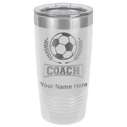 20oz Vacuum Insulated Tumbler Mug, Soccer Coach, Personalized Engraving Included