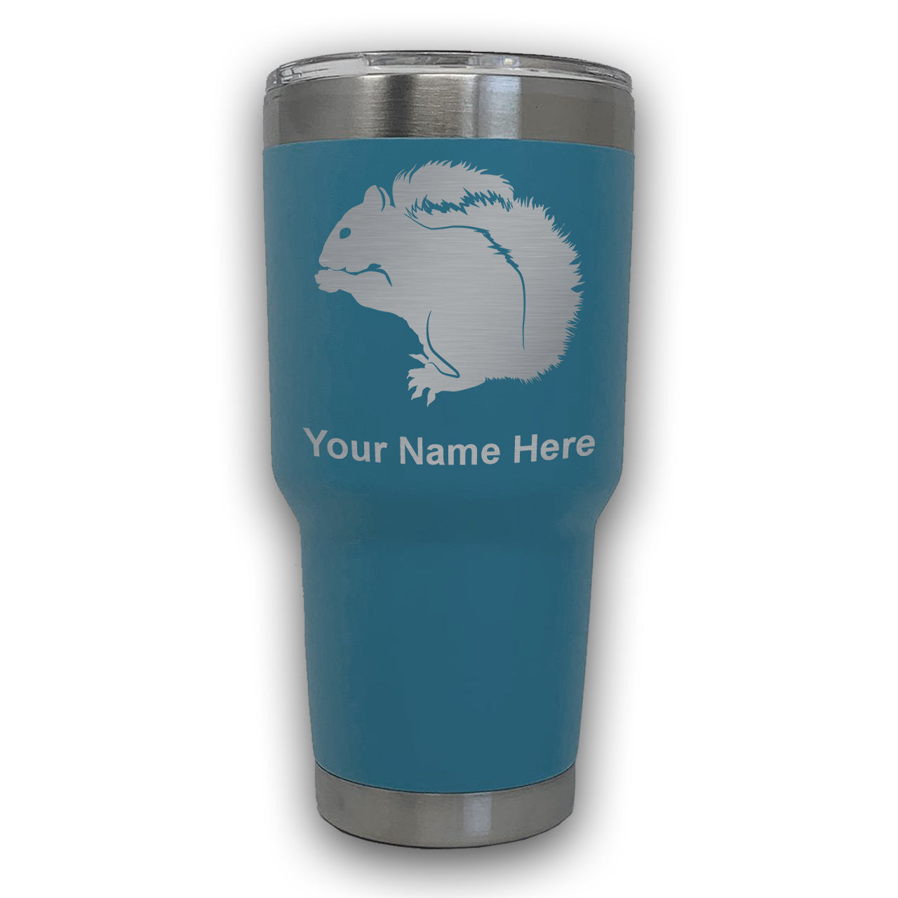 LaserGram 30oz Tumbler Mug, Squirrel, Personalized Engraving Included