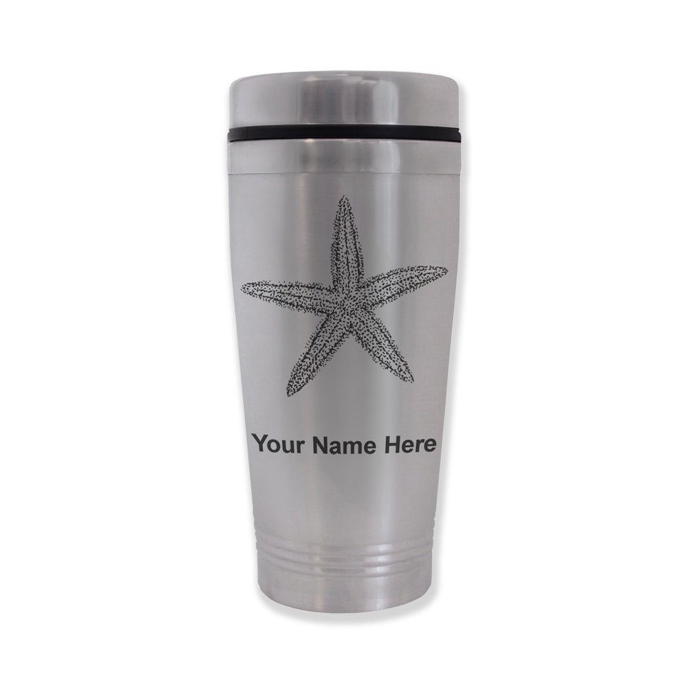 Commuter Travel Mug, Starfish, Personalized Engraving Included