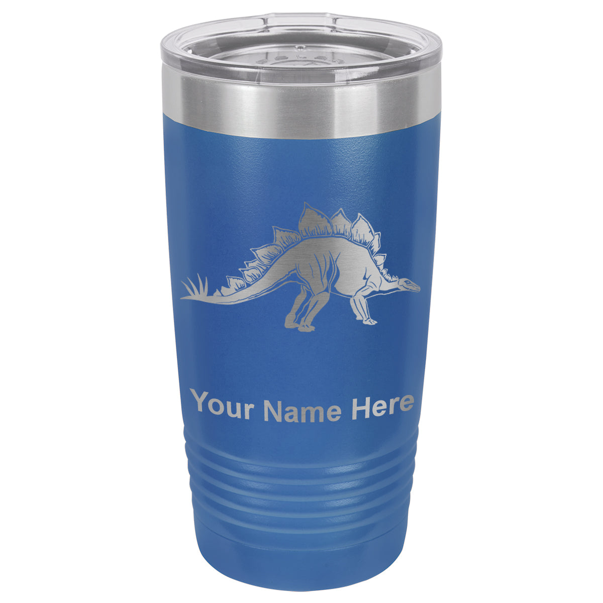 20oz Vacuum Insulated Tumbler Mug, Stegosaurus Dinosaur, Personalized Engraving Included