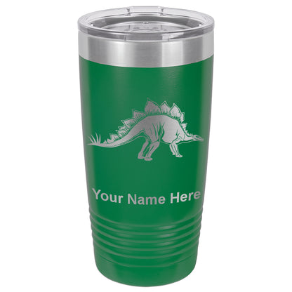 20oz Vacuum Insulated Tumbler Mug, Stegosaurus Dinosaur, Personalized Engraving Included