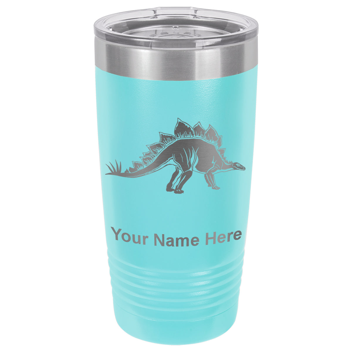 20oz Vacuum Insulated Tumbler Mug, Stegosaurus Dinosaur, Personalized Engraving Included