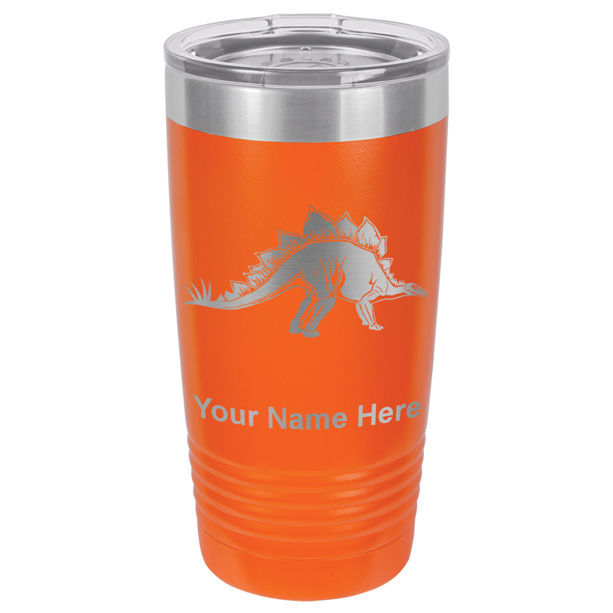 20oz Vacuum Insulated Tumbler Mug, Stegosaurus Dinosaur, Personalized Engraving Included