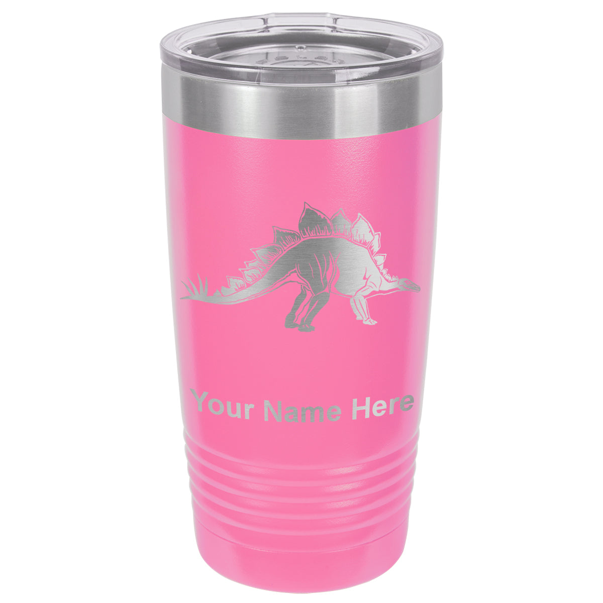 20oz Vacuum Insulated Tumbler Mug, Stegosaurus Dinosaur, Personalized Engraving Included
