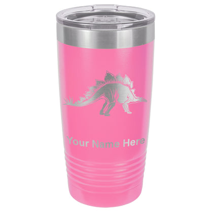 20oz Vacuum Insulated Tumbler Mug, Stegosaurus Dinosaur, Personalized Engraving Included