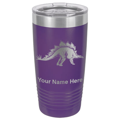 20oz Vacuum Insulated Tumbler Mug, Stegosaurus Dinosaur, Personalized Engraving Included