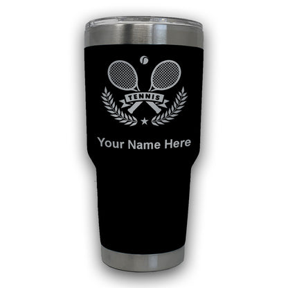 LaserGram 30oz Tumbler Mug, Tennis Rackets, Personalized Engraving Included