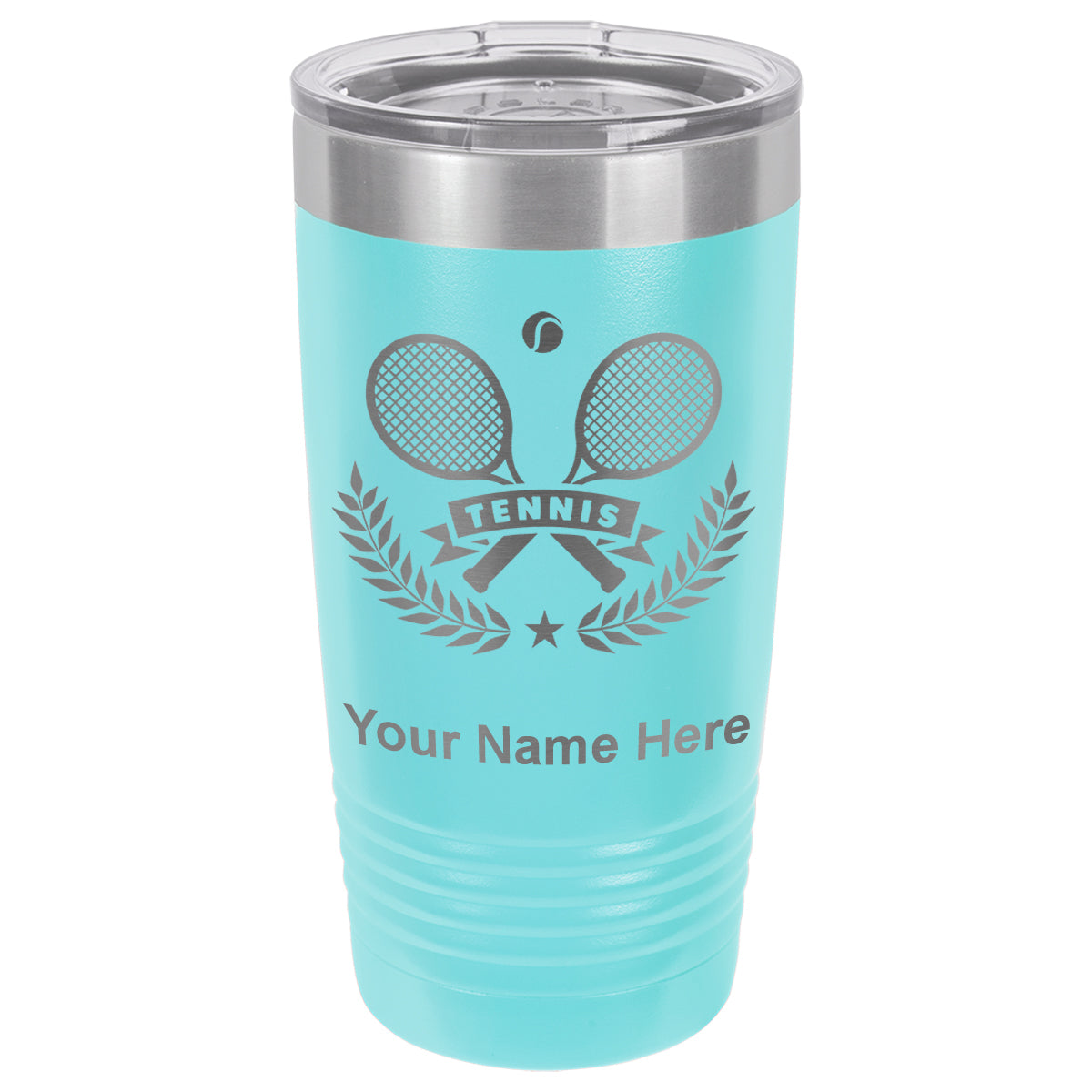 20oz Vacuum Insulated Tumbler Mug, Tennis Rackets, Personalized Engraving Included