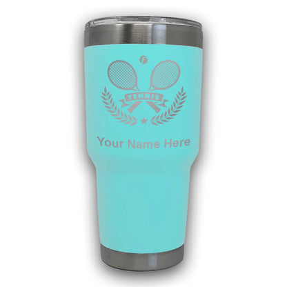 LaserGram 30oz Tumbler Mug, Tennis Rackets, Personalized Engraving Included