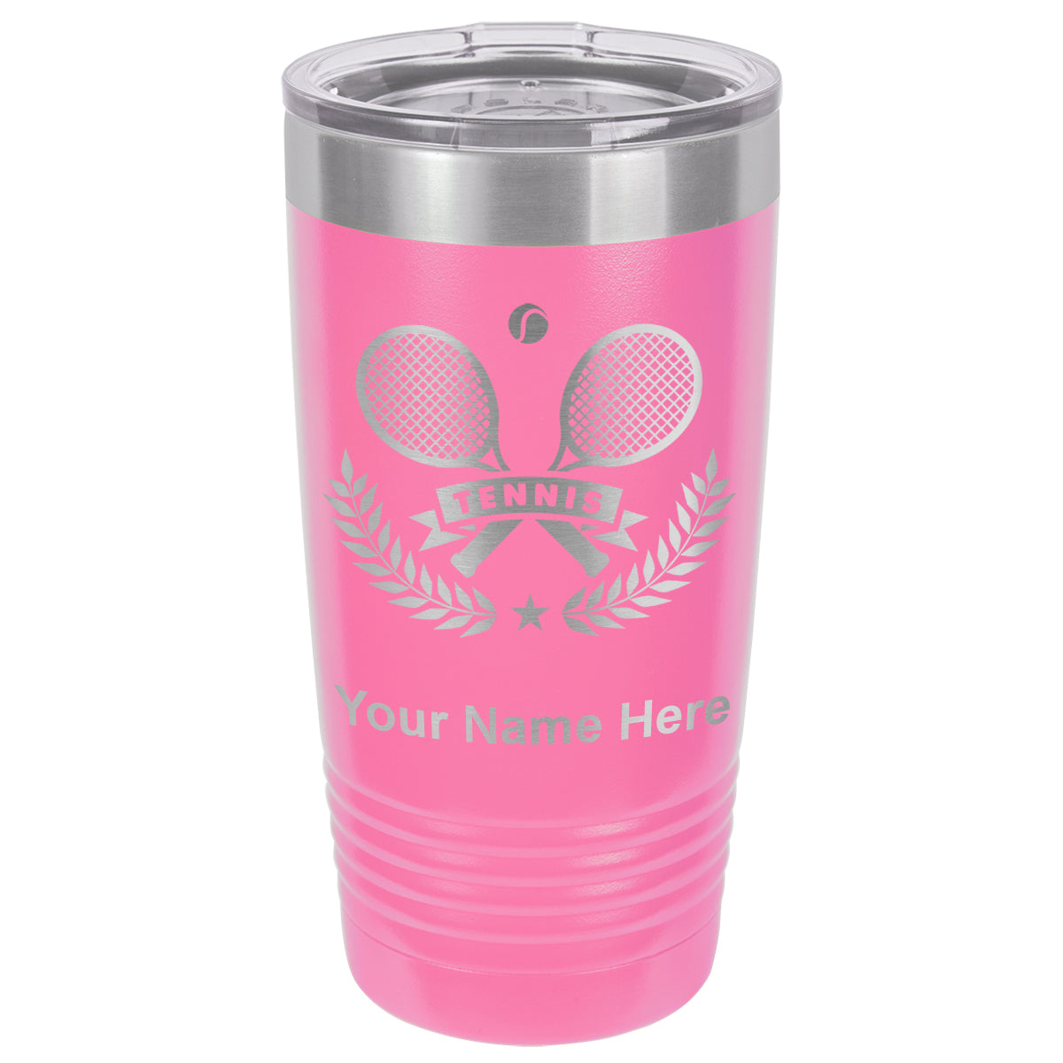 20oz Vacuum Insulated Tumbler Mug, Tennis Rackets, Personalized Engraving Included