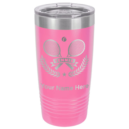 20oz Vacuum Insulated Tumbler Mug, Tennis Rackets, Personalized Engraving Included