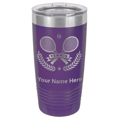 20oz Vacuum Insulated Tumbler Mug, Tennis Rackets, Personalized Engraving Included