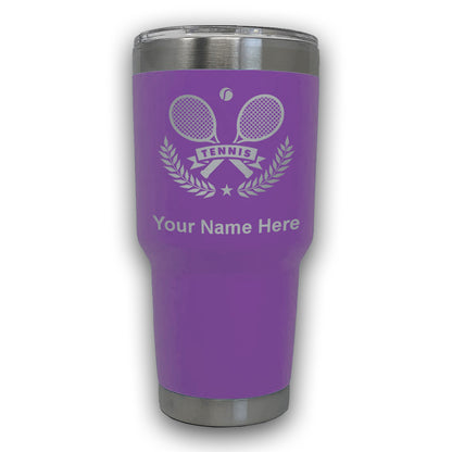 LaserGram 30oz Tumbler Mug, Tennis Rackets, Personalized Engraving Included