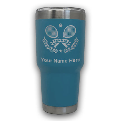 LaserGram 30oz Tumbler Mug, Tennis Rackets, Personalized Engraving Included