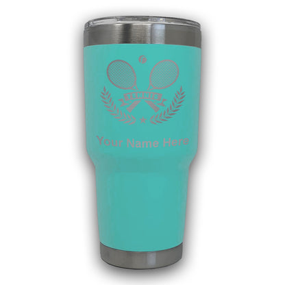 LaserGram 30oz Tumbler Mug, Tennis Rackets, Personalized Engraving Included
