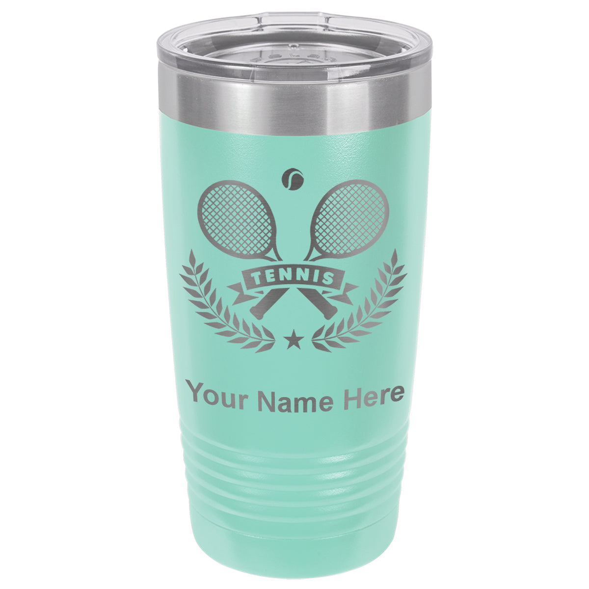20oz Vacuum Insulated Tumbler Mug, Tennis Rackets, Personalized Engraving Included