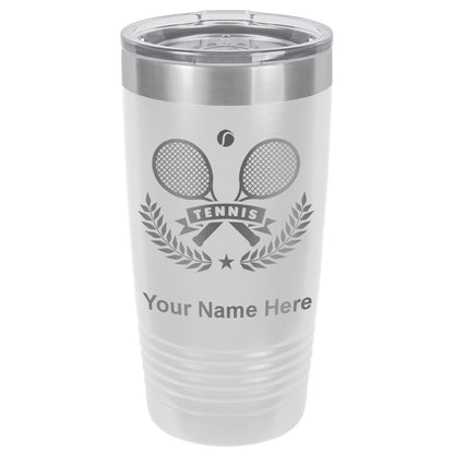 20oz Vacuum Insulated Tumbler Mug, Tennis Rackets, Personalized Engraving Included