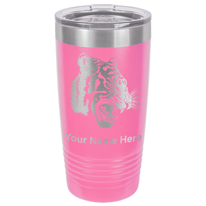 20oz Vacuum Insulated Tumbler Mug, Tiger Head, Personalized Engraving Included